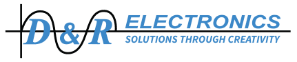 D&R Electronics logo with the tagline 'Solutions Through Creativity' in blue text and stylized design.